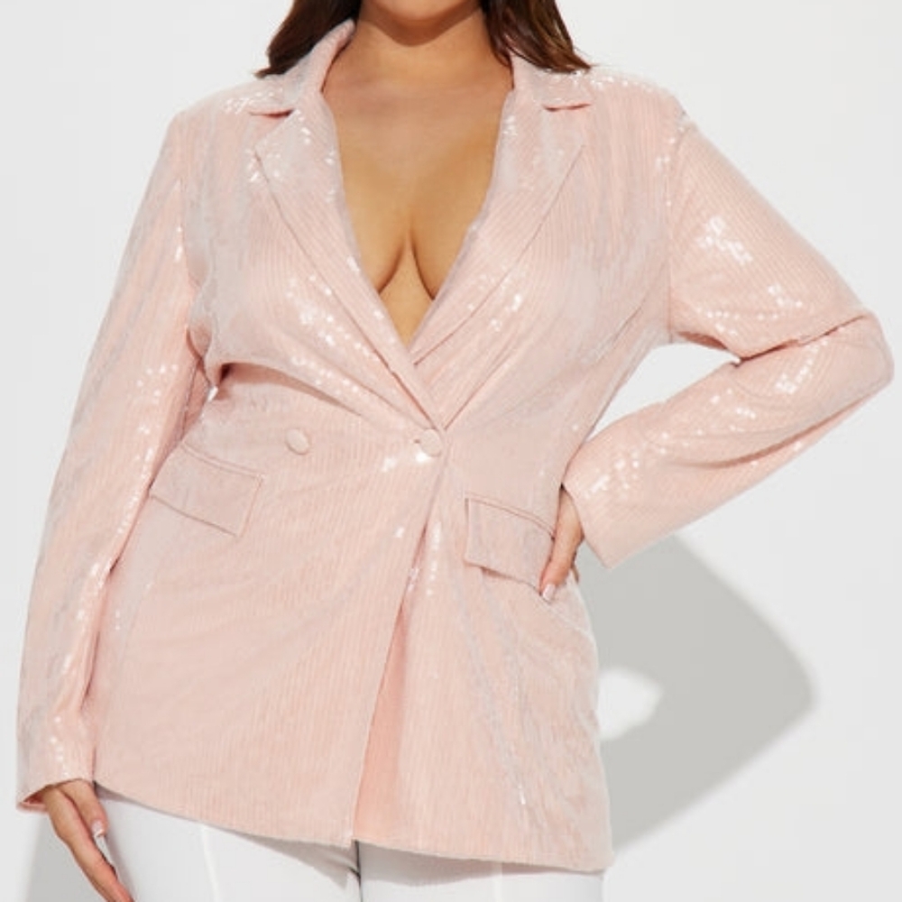 Fashion Nova Waiting On The Sparkle Sequin Blazer Alana Sequin Blazer NWT Size S